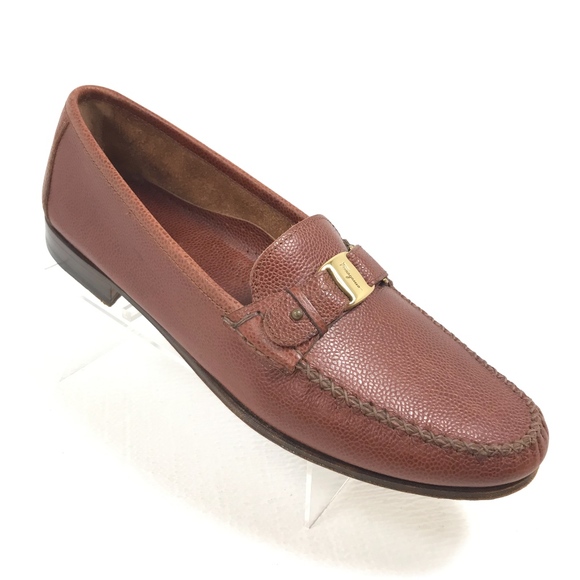 Salvatore Ferragamo Other - Salvatore Ferragamo Brown Pebbled Leather Moccasin